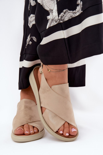 Moteriškos basutės iš eko odos aukso spalvos Tosmelia