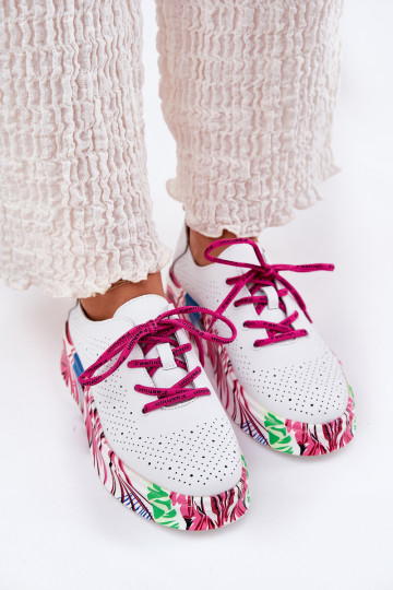 Oda Sneakers modelio batai Moteriškas Įjungta Raštuotasj Platformie Vinceza 88017 baltos spalvos