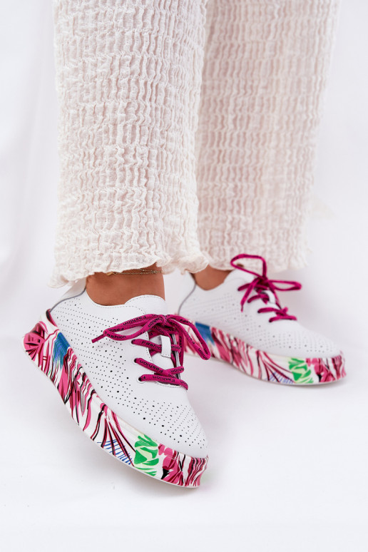 Oda Sneakers modelio batai Moteriškas Įjungta Raštuotasj Platformie Vinceza 88017 baltos spalvos