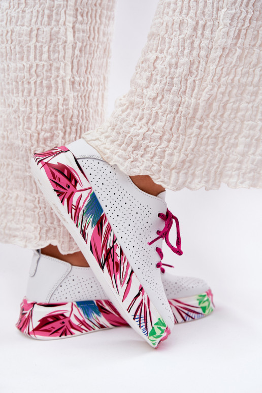 Oda Sneakers modelio batai Moteriškas Įjungta Raštuotasj Platformie Vinceza 88017 baltos spalvos