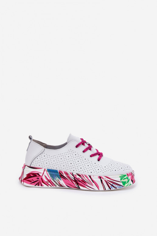 Oda Sneakers modelio batai Moteriškas Įjungta Raštuotasj Platformie Vinceza 88017 baltos spalvos