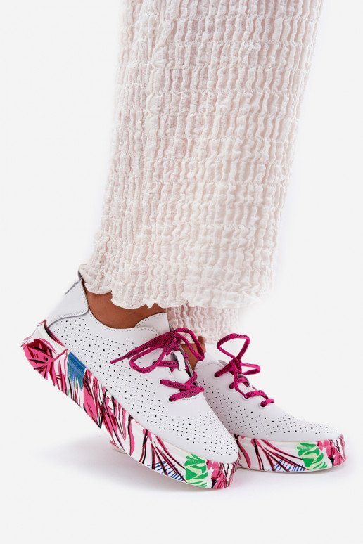 Oda Sneakers modelio batai Moteriškas Įjungta Raštuotasj Platformie Vinceza 88017 baltos spalvos