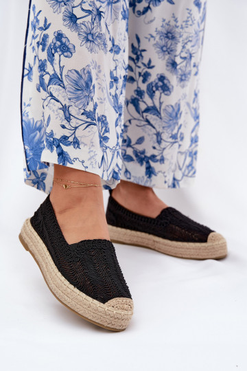 Juodos espadrilės su platforma Vinceza 17392