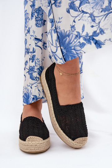 Juodos espadrilės su platforma Vinceza 17392 2