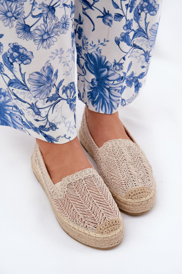 Smėlio spalvos espadrilės su platforma Vinceza 17392