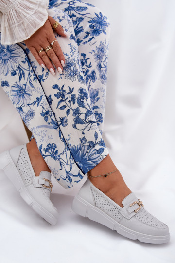 moteriški mokasinai Oda Ze aukso spalvosm Detalem Vinceza 88007 pilkos spalvos