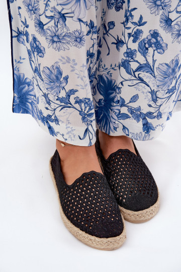 Juodos espadrilės su pintine nosimi Vinceza 13625 2
