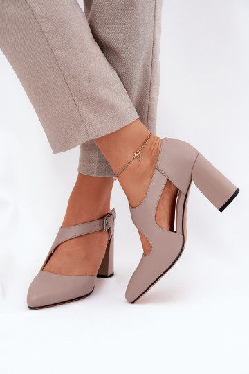 Oda Bateliai su kulniukais su sagtimis Vinceza 91133 pilkos spalvos