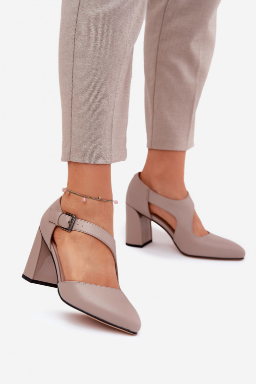 Oda Bateliai su kulniukais su sagtimis Vinceza 91133 pilkos spalvos