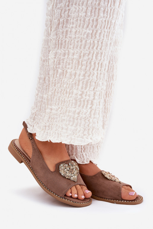 Moteriškos basutės Su puošniais su širdelėmism S.Barski KV27-018 smėlio spalvos