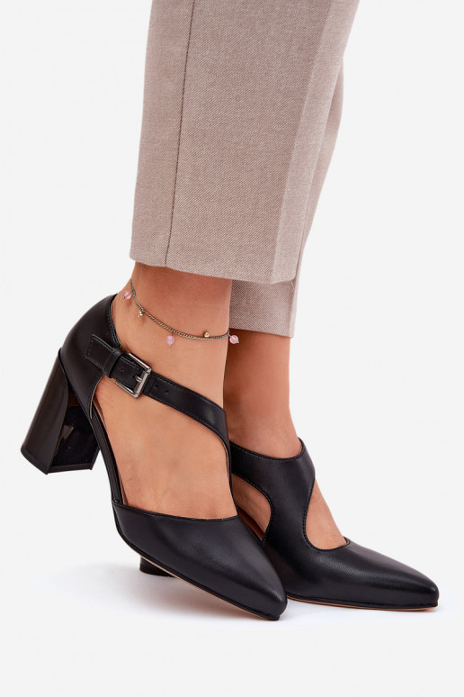 Oda Bateliai su kulniukais su sagtimis Vinceza 91133 juodos spalvos