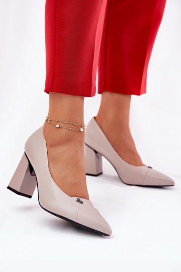 Bateliai su kulniukais Elegantiško stiliaus Vinceza 62224 pilkos spalvos