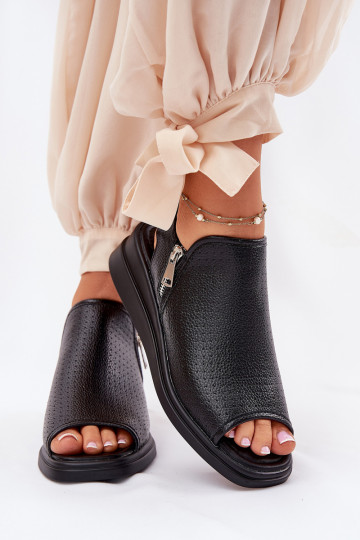 Moteriškos basutės Ant pleišto juodos spalvos Mevinette 2