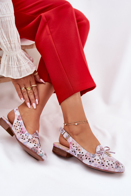 Ažūrinės balerinos su atviru kulnu įvairių spalvų Įjungtavinnia