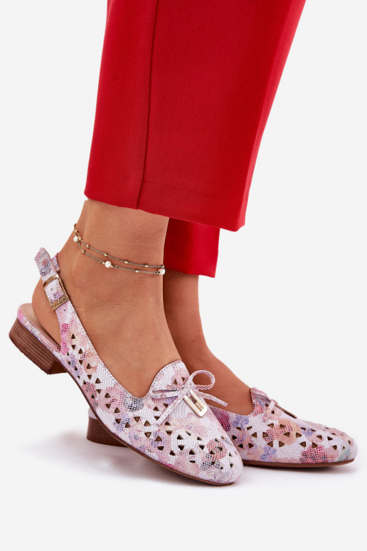 Ažūrinės balerinos su atviru kulnu įvairių spalvų Įjungtavinnia