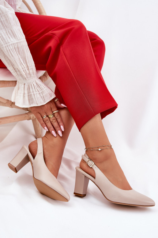 Patogus Bateliai su kulniukais Sergio Leone SK162 smėlio spalvos