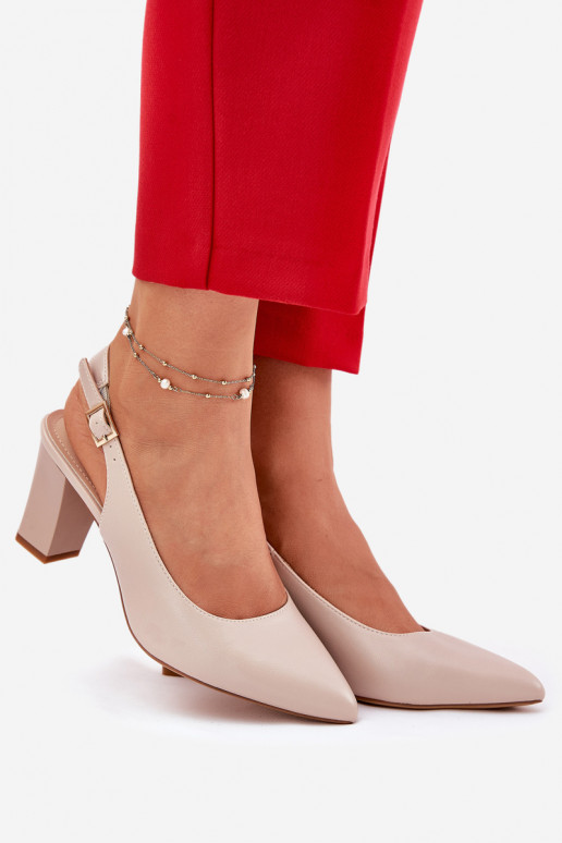 Patogus Bateliai su kulniukais Sergio Leone SK162 smėlio spalvos