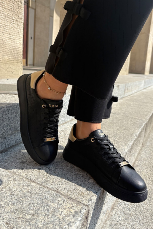 Sneakers modelio batai moterims iš dirbtinės odos Big Star RR274257 juodos spalvos