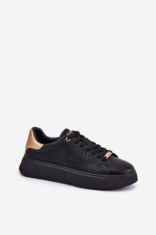 Sneakers modelio batai moterims iš dirbtinės odos Big Star RR274257 juodos spalvos