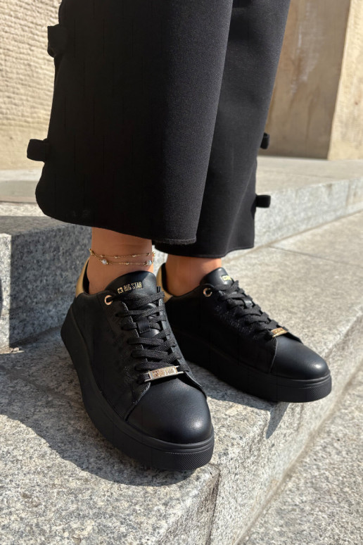 Sneakers modelio batai moterims iš dirbtinės odos Big Star RR274257 juodos spalvos