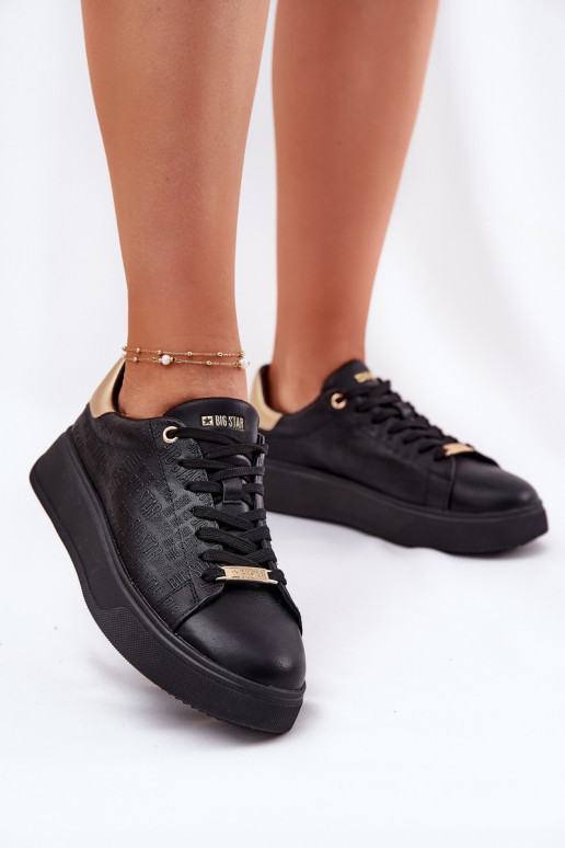 Sneakers modelio batai moterims iš dirbtinės odos Big Star RR274257 juodos spalvos