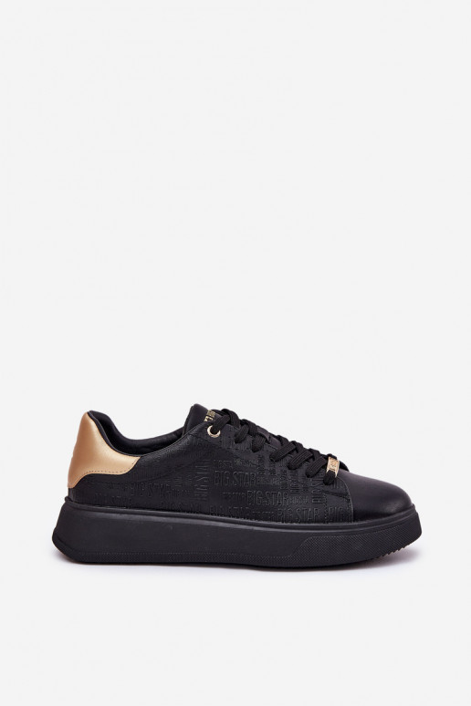 Sneakers modelio batai moterims iš dirbtinės odos Big Star RR274257 juodos spalvos