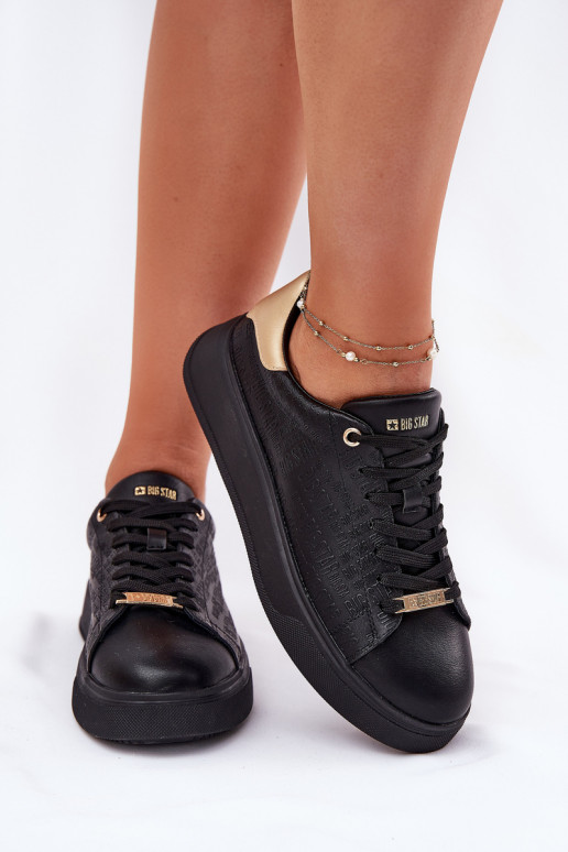 Sneakers modelio batai Moteriškas iš eko odos Big Star RR274257 juodos spalvos