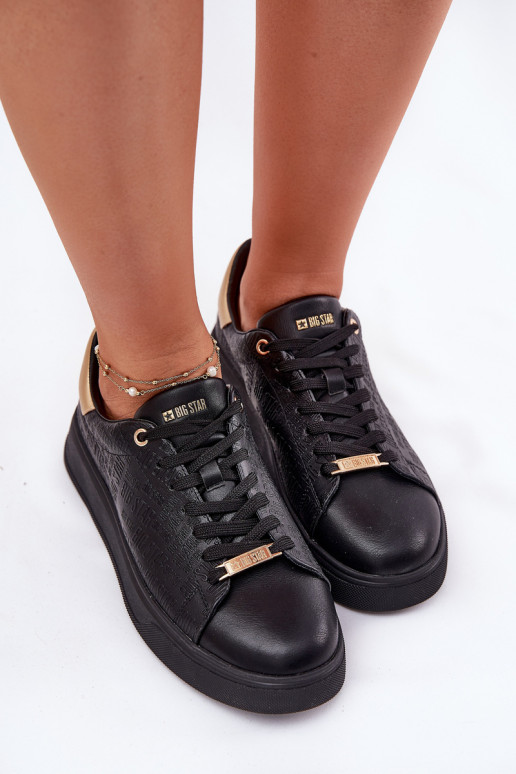 Sneakers modelio batai moterims iš dirbtinės odos Big Star RR274257 juodos spalvos