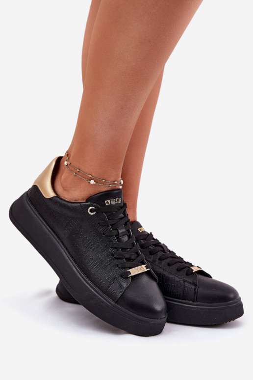 Sneakers modelio batai moterims iš dirbtinės odos Big Star RR274257 juodos spalvos