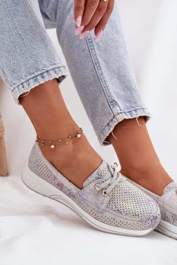 iš zomšos batai Pagaminta iš natūralios odos su platforma Artiker 56C2104 pilkos spalvos