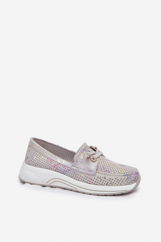 iš zomšos batai Pagaminta iš natūralios odos su platforma Artiker 56C2104 pilkos spalvos iš zomšos batai Pagaminta iš natūralios odos su platforma Artiker 56C2104 pilkos spalvos