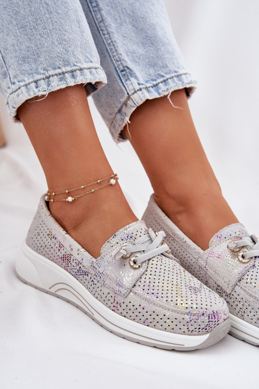 iš zomšos batai Pagaminta iš natūralios odos su platforma Artiker 56C2104 pilkos spalvos iš zomšos batai Pagaminta iš natūralios odos su platforma Artiker 56C2104 pilkos spalvos