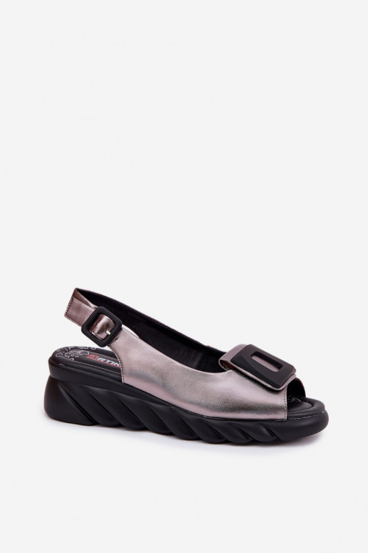 Moteriškos basutės Moteriškas Ant pleišto su dekoracija Artiker 56C2158 pilkos spalvos