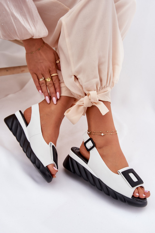 Moteriškos basutės Moteriškas Ant pleišto su dekoracija Artiker 56C2157 baltos spalvos