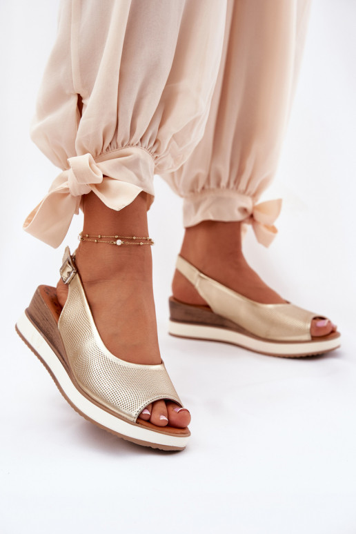 Oda Platforminės basutės Artiker 56C2312 aukso spalvos Oda Platforminės basutės Artiker 56C2312 aukso spalvos