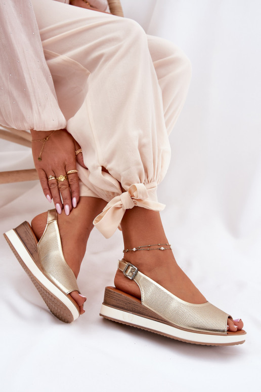 Oda Platforminės basutės Artiker 56C2312 aukso spalvos Oda Platforminės basutės Artiker 56C2312 aukso spalvos