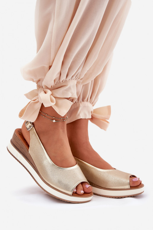 Oda Platforminės basutės Artiker 56C2312 aukso spalvos Oda Platforminės basutės Artiker 56C2312 aukso spalvos