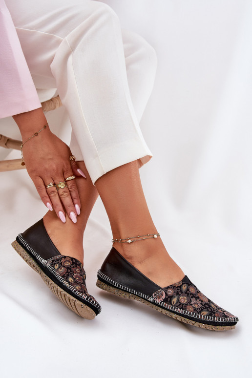 Oda Raštuotas Balerinos Tai turiciejka T1929-71 juodos spalvos Oda Raštuotas Balerinos Tai turiciejka T1929-71 juodos spalvos