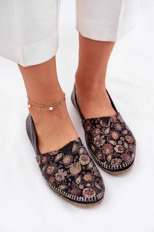 Oda Raštuotas Balerinos Tai turiciejka T1929-71 juodos spalvos Oda Raštuotas Balerinos Tai turiciejka T1929-71 juodos spalvos