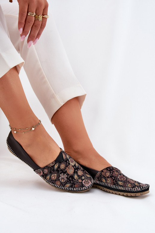 Oda Raštuotas Balerinos Tai turiciejka T1929-71 juodos spalvos Oda Raštuotas Balerinos Tai turiciejka T1929-71 juodos spalvos