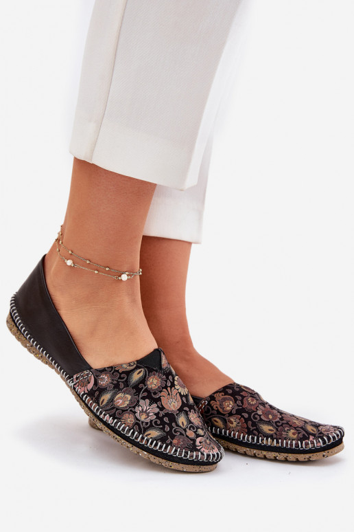 Oda Raštuotas Balerinos Tai turiciejka T1929-71 juodos spalvos Oda Raštuotas Balerinos Tai turiciejka T1929-71 juodos spalvos