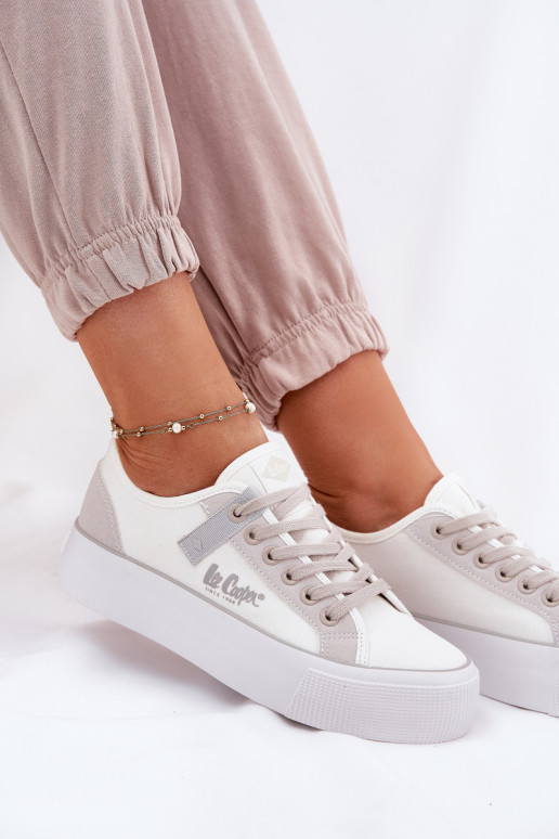 Laisvalaikio bateliai su platforma Lee Cooper LCIN-25-31-3479L Baltos-pilkos spalvos