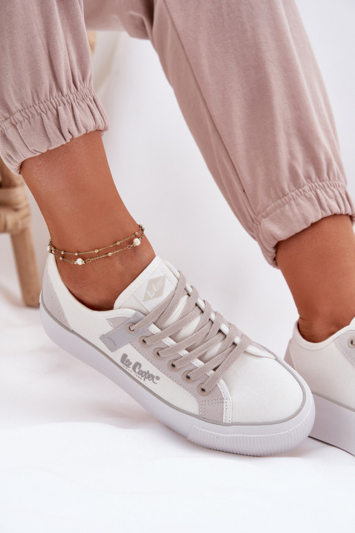 Laisvalaikio bateliai su platforma Lee Cooper LCIN-25-31-3479L Baltos-pilkos spalvos