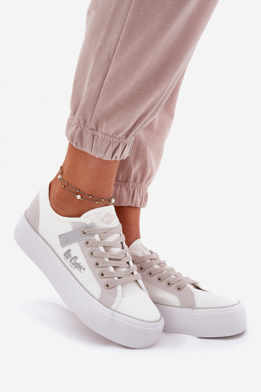 Laisvalaikio bateliai su platforma Lee Cooper LCIN-25-31-3479L Baltos-pilkos spalvos