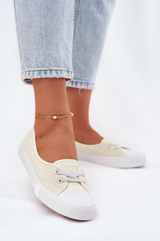 Sportbačiai Laisvalaikio bateliai Z Haftem Lee Cooper LCIN-25-31-3445L smėlio spalvos