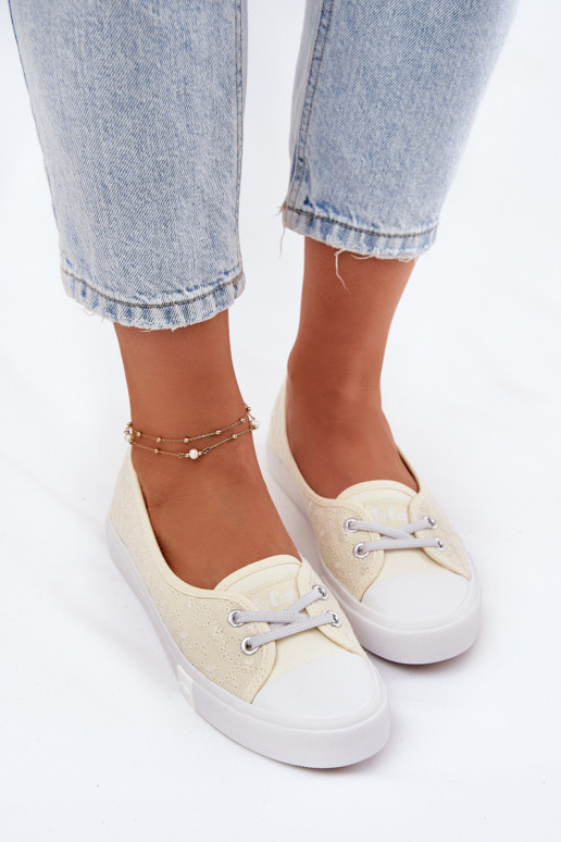 Sportbačiai Laisvalaikio bateliai Z Haftem Lee Cooper LCIN-25-31-3445L smėlio spalvos