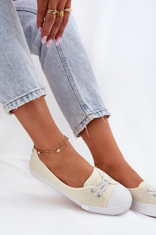 Sportbačiai Laisvalaikio bateliai Z Haftem Lee Cooper LCIN-25-31-3445L smėlio spalvos