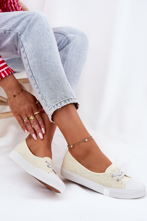 Sportbačiai Laisvalaikio bateliai Z Haftem Lee Cooper LCIN-25-31-3445L smėlio spalvos