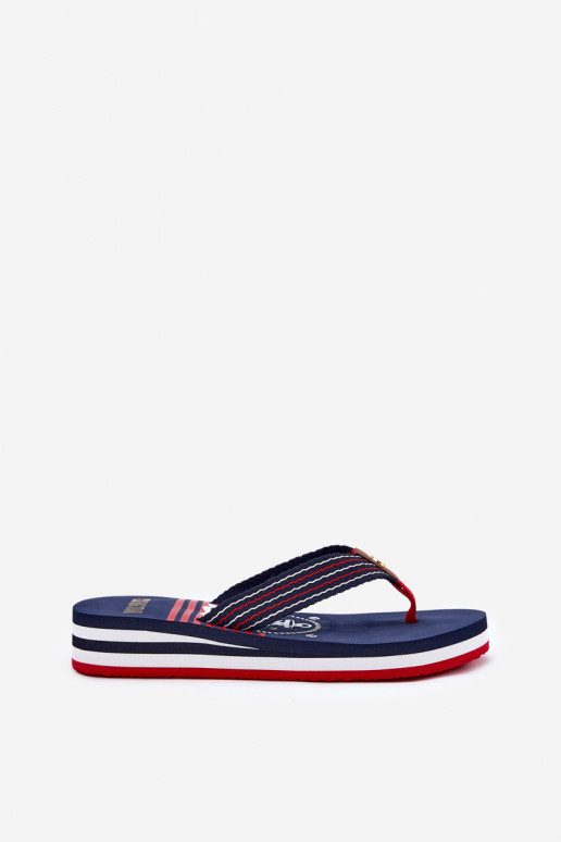 Moteriškas Šlepetės Šlepetės Ant pleišto Big Star RR274A126 tamsiai mėlynos spalvos