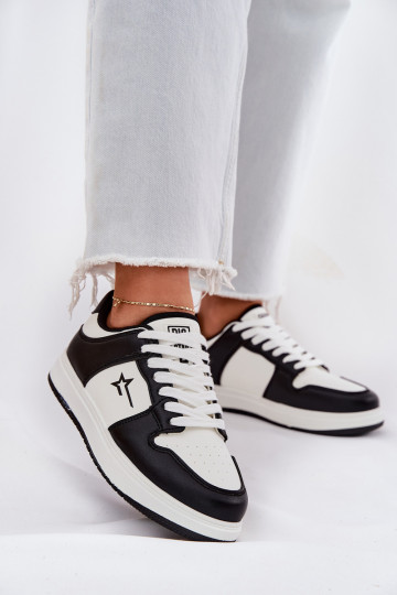 Sneakers modelio batai Moteriškas Big Star RR274A240 HI-POLY SYSTEM Baltos-juodos spalvos